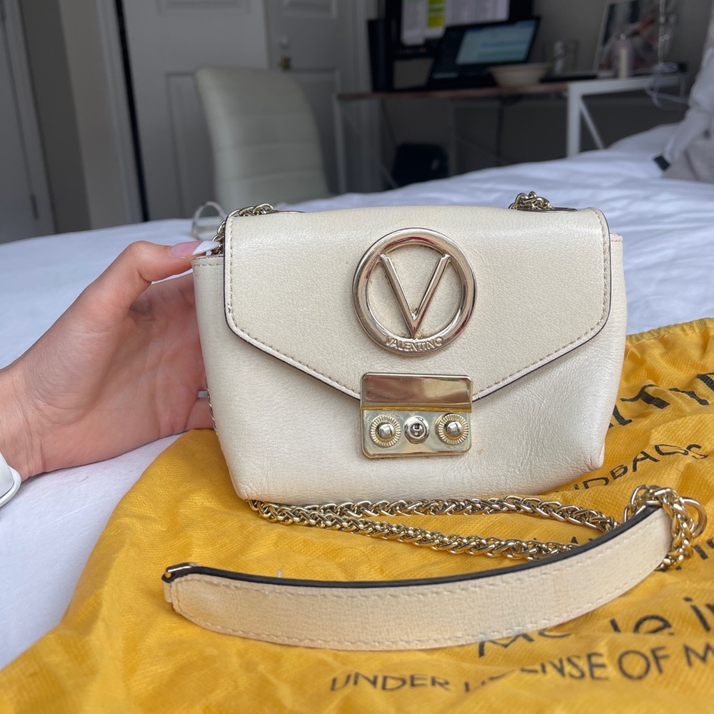 Valentino gold and beige chain bag